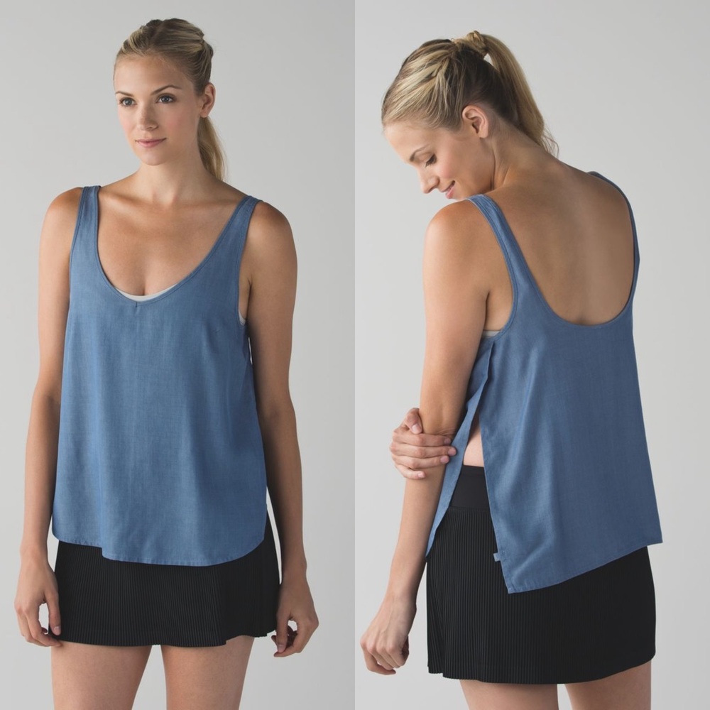 NWT Lululemon Soft Summer Tank Blue Denim RARE W1K26S‎ Tencel Size 4